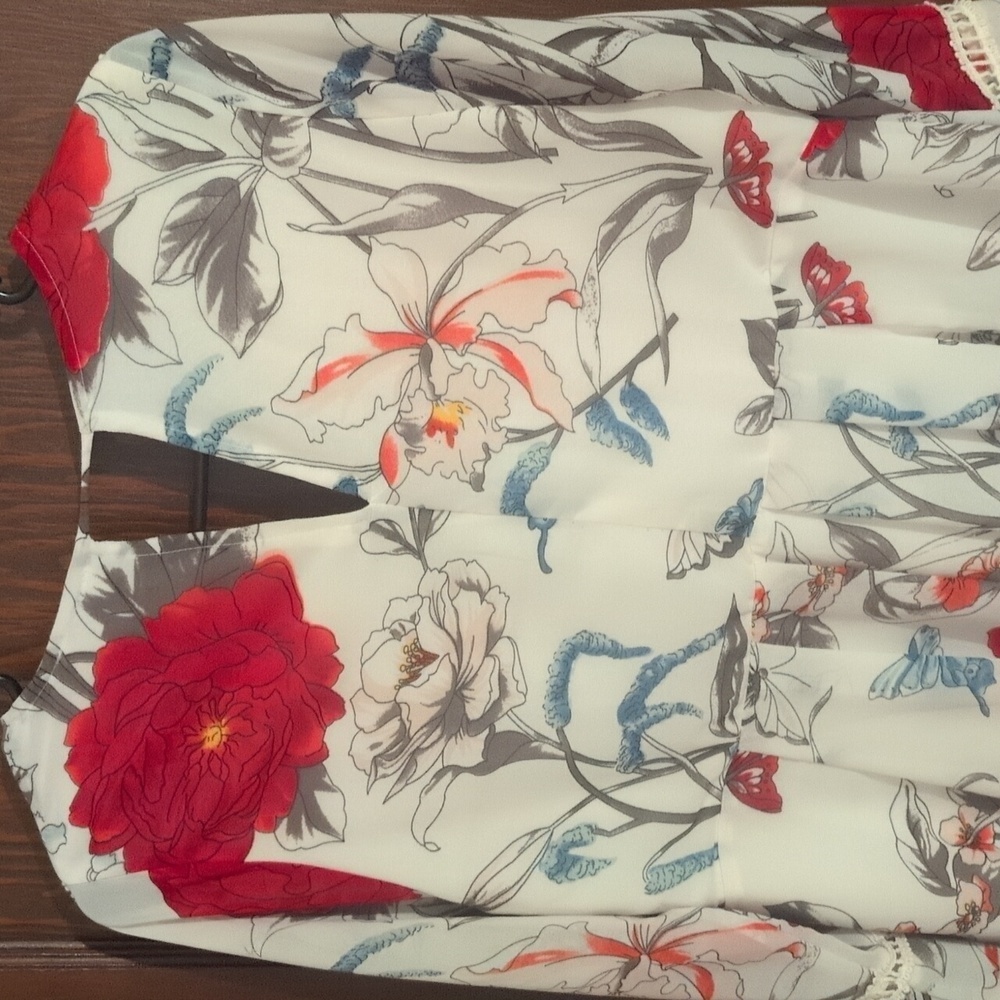 Umgee Long Sleeve Floral Bohemian Mini Dress Size Small - Picture 7 of 8